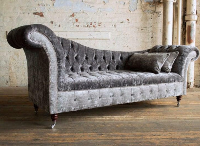Graue Chesterfield Couch Sofa Polster 3 Sitzer Couchen Sitz Garnitur Sofas Neu